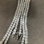 Round Cut Moissanite Tennis Chain 14K Gold Plated Moissanite Tennis Necklace