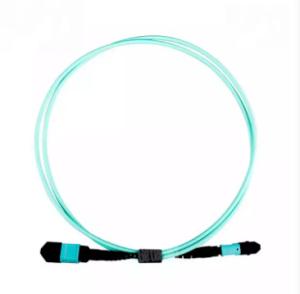 China OM4 MM LSZH optic fiber suppliers MPO to MPO trunk cable Fiber optic patch cord 12 core MPO patch cord factory