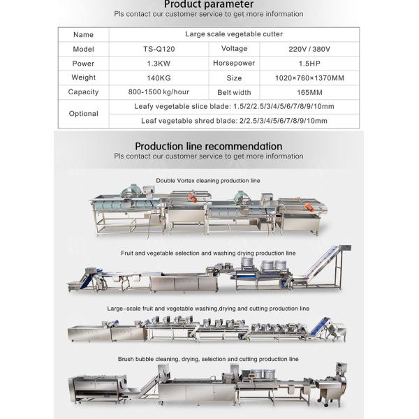 2.25KW 140KG 1.5HP Frequency conversion adjustable belt vegetable slicer vegetable leaf slicer