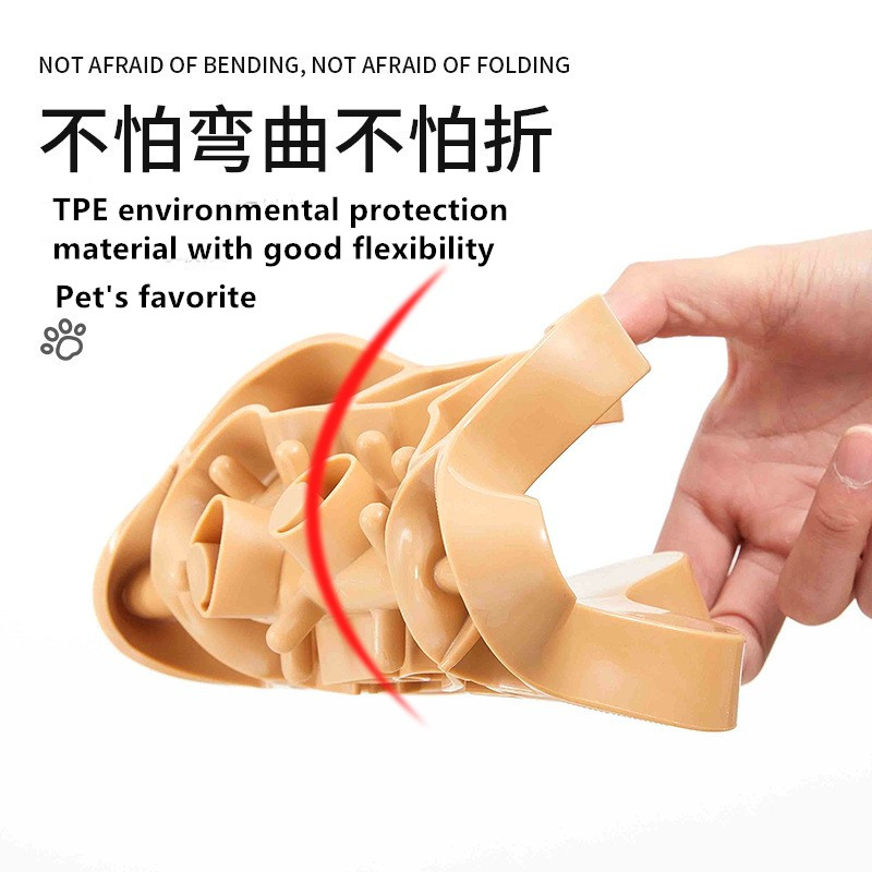 Cat Bowl Dog Bowl Slow Food Bowl Anti-Choking Silicone Pet Bowl Cat Bowl Anti-Overturning Anti-Splash Food Bowl