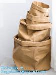 FREE SHIPPING Washable kraft paper laundry basket household storage bag DuPont