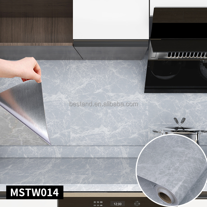 Add a Touch of Elegance to Your Kitchen with Marble Wallpaper Roll size 60cm*10m Oil-proof and Affordable