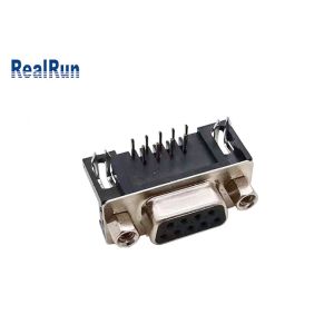 Right Angle 1000VAC PBT Insulator D Sub Connector VGA DR 9 Pin