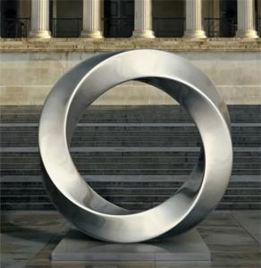 China 180cm Height Abstract Metal Sculptures Circle Matte Outdoor Bronze Statue factory