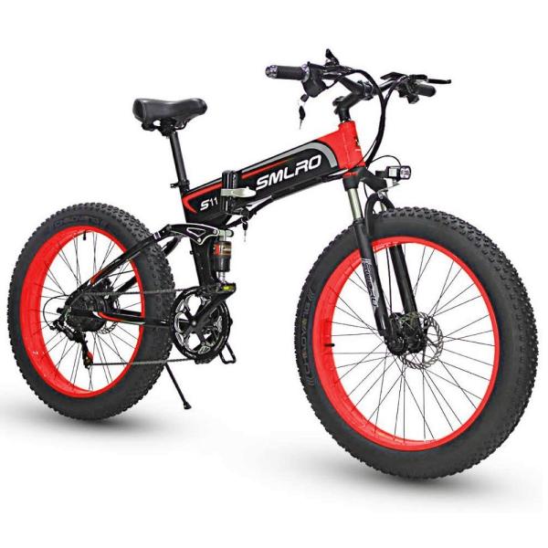 1000W 13AH SMLRO S11 26x4.0 inch Fat Tire Folding E-Bike 1000W Motor 13AH