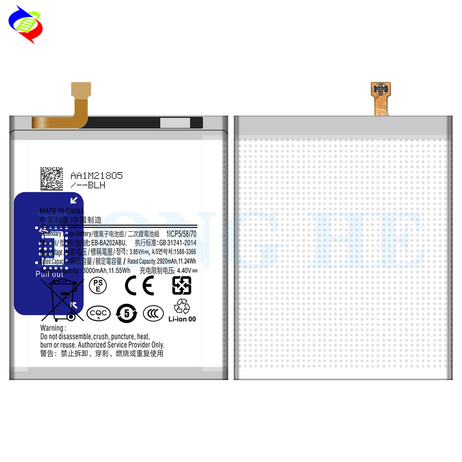 High Capacity Rechargeable Battery EB-BA202ABU for Samsung A20 A202 A20S A20E 3000mAh