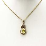 18k Yellow Gold Plated Silver Jewelry Yellow Citrine Cubic Zircon Pendant