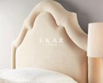 Blud Fabric Headboard Wooden Single Bed Double Bed Designs
