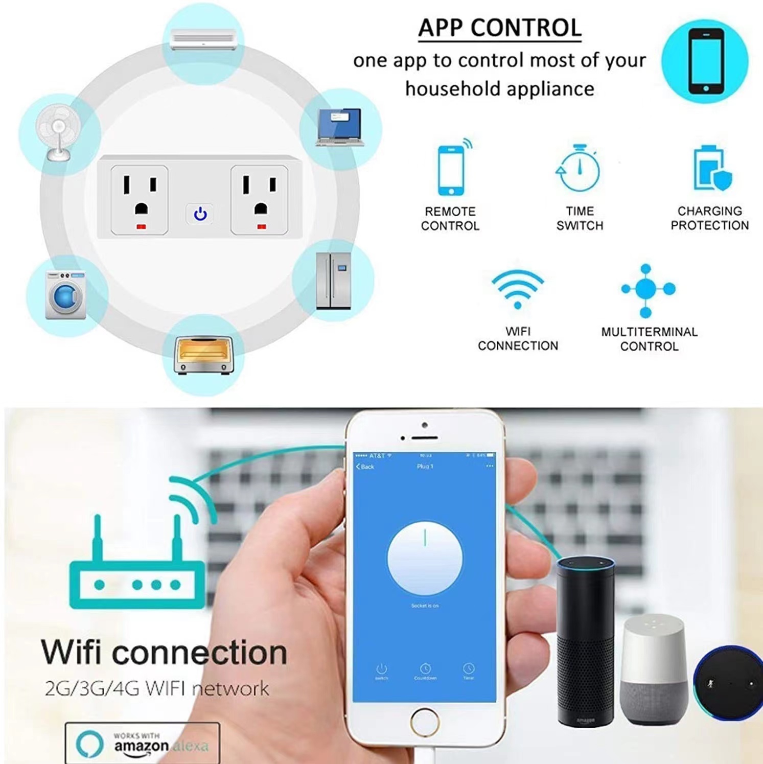 US Tuya Smart Plug Socket 10A 120V