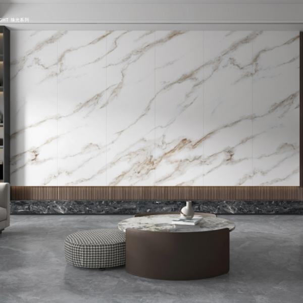 China High Slip Resistance Indoor Porcelain Tiles with Glaze Polished Surface and 9mm Thickness for Bathroom and Kitchen factory