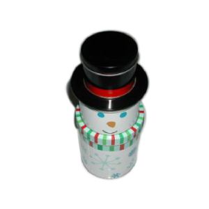 Personalized Christmas Packaging Boxes Metal Material , Snowman Storage Box