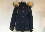 Winter Parka Thick Warm Hooded Ladies Jacket Coat Navy Cotton Jacket