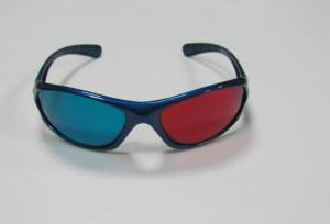 China Red Cyan Blue 3D Glasses Pc Plastic Frame For 3D Dimensional Movie factory