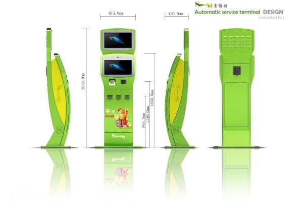 Touch Screen Computer Windows XP Auto Ticket, Card Dispenser Lobby Kiosk /