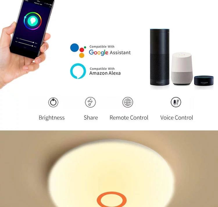 Multifunctional RGBCW Smart Wifi Voice App Remote Control Bedroom Living Room Music Led Ceiling Lamp