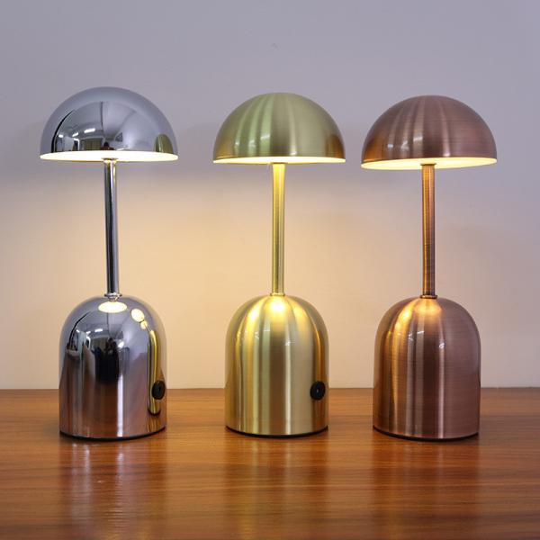 China CE Rechargeable LED Desk Lamp 3 Colors Cordless Mushroom Table Light factory