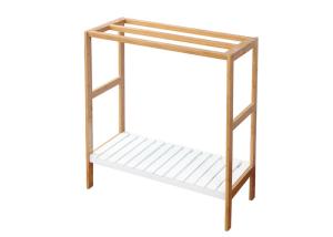China MDF White Height 80cm Bamboo Bathroom Towel Rack Shelf factory