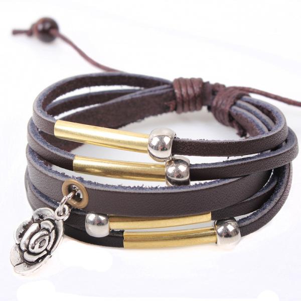 China Rose Beaded Bracelet Wholesale Fashion Bracelets personalized leather bracelet factory