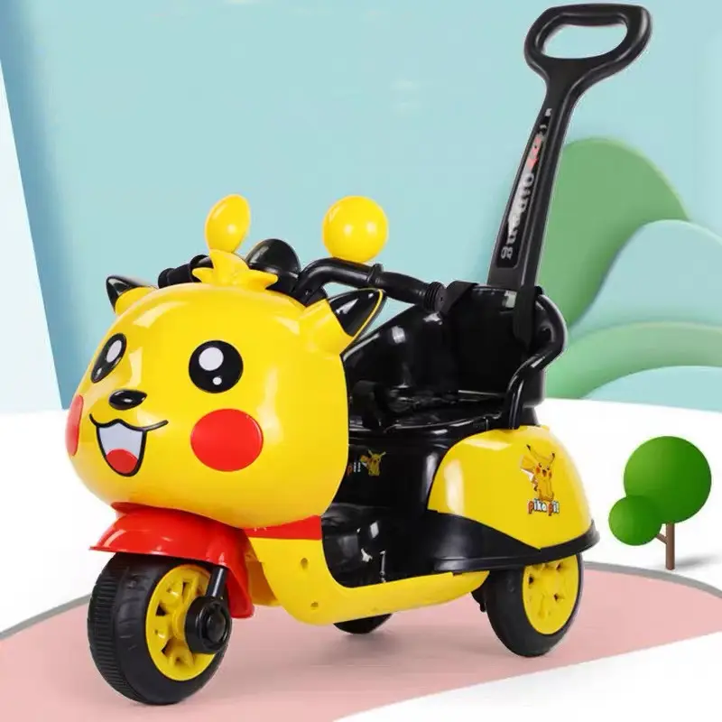 MP3 Music Songs LED Lighting Toys 6v Electric Motorcycle Car for Kids Yellow Blue Pink