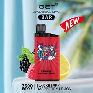 China IGET Bar 3500 Puffs Blackberry raspberry lemon 20 flavors available on sale