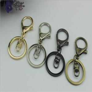 China High quality custom gold iron metal key ring zinc alloy snap hook with chain for gift keychains factory