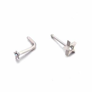 China Wholesale Fashion Body Jewelry L Shape Stainless Steel Piercing Jewelry Ring Nose Studs factory
