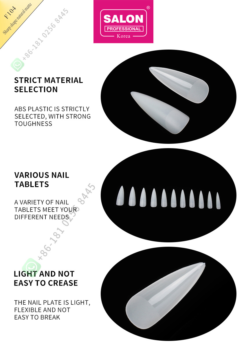 Long Stiletto Nail Tips Full Cover Fake Nail Tips with Box Natural Matte False Nails
