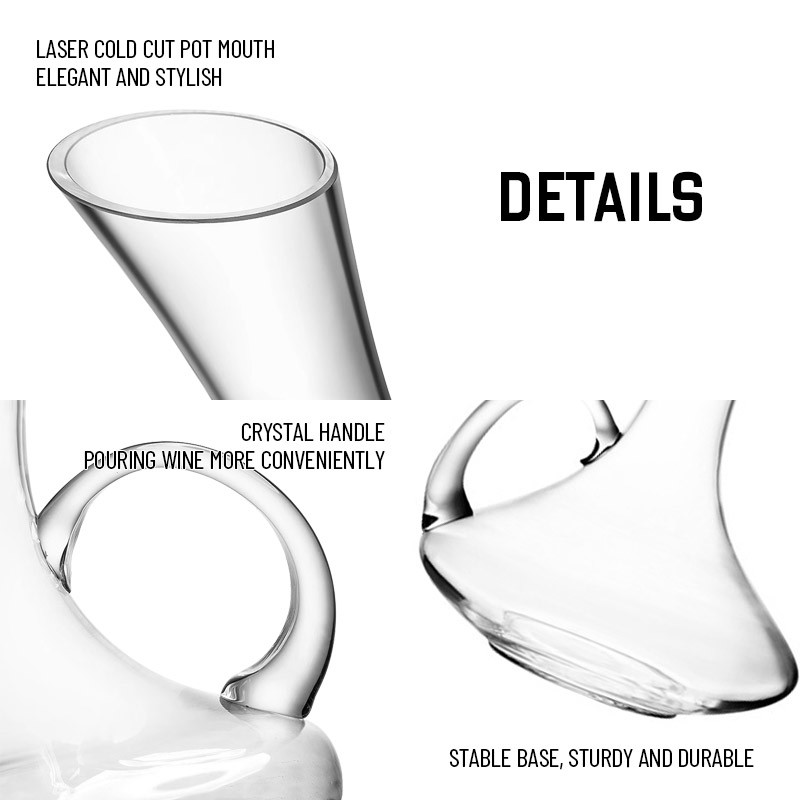 Bulk Wholesale Handcrafted Lead-Free Crystal Wine Decanter Aerator | 1500mL Distributor-Ready Carafe