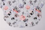 V-Neck Ladies Print Blouse Loose Short Sleeves Decorative Pattern Casual And
