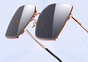 China Non Polarized Square Women Sunglasses 76028 Metal Frames factory