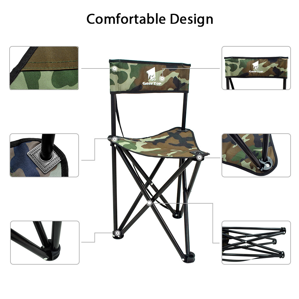 Heat Resistant 2kg Tripod Camping Chair For Fishing