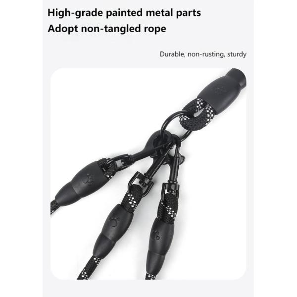 Multi End Strong Dog Leash Tangle Resistant Pet Leash Reflective Extendable Dog Lead