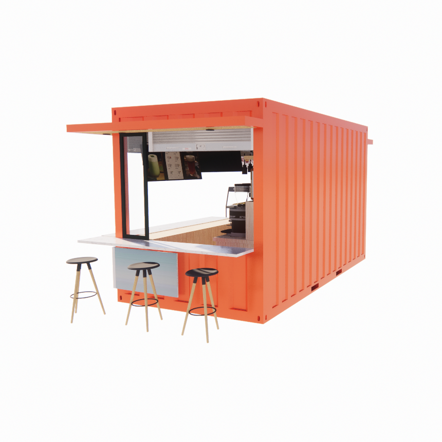 20ft or 40ft Commercial Outdoor Shipping Container Cafe Bar Easy Install Modern Design Steel House Flat Pack Container Best