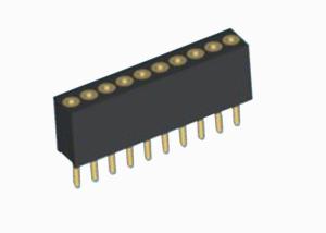 China PCB Single Row Female Header 1.27mm Pitch Straight 2 AMP Current Rating factory