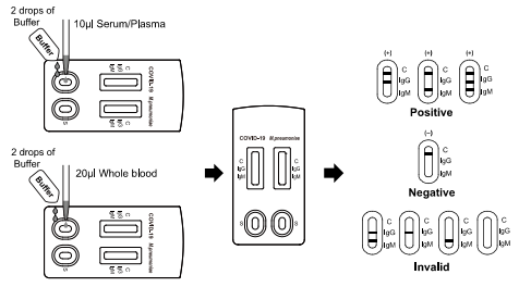 COVID-19 And M. Pneumoniae IgG IgM Combo Rapid Test WB / S / P Specimen