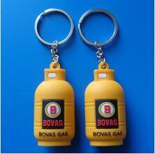 China Custom 3d Gas Cylinder Bottle Shape Rubber PVC Keychain Key Holder For Advertising Souvenirs factory
