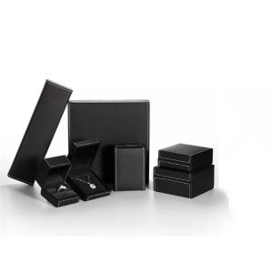 Rectangular PU Leather Box Recyclable Necklace Box Packaging Embossing