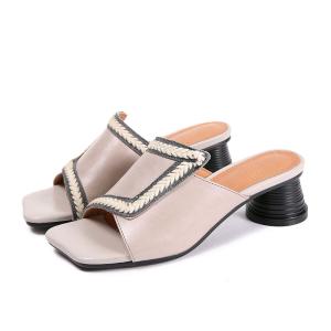 China S287 Fashion casual leather high-heeled women's shoes factory