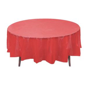 China Round Disposable Plastic Tablecloths , Disposable Party Table Covers factory
