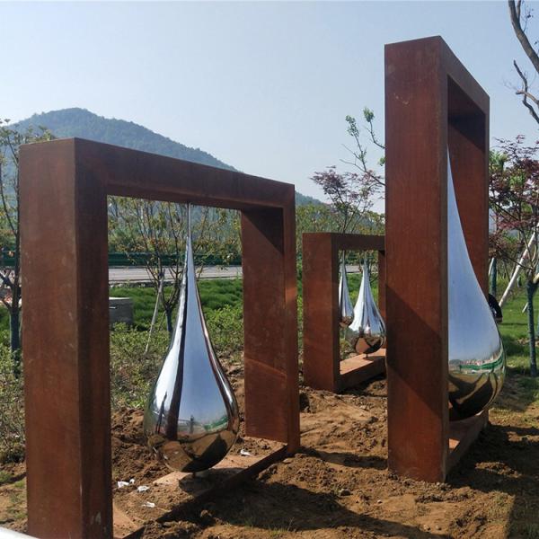 Corrosion Resistant Corten Steel Sculpture Home Decor Sculpture With Stainless