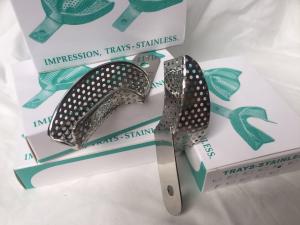 China Top Grade Metal Impression Trays , Stainless Steel Dental Tray Compact Size factory