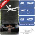 4000K Color Temperature 5 Blades Design Ceiling Fan with Silent DC Pure Copper