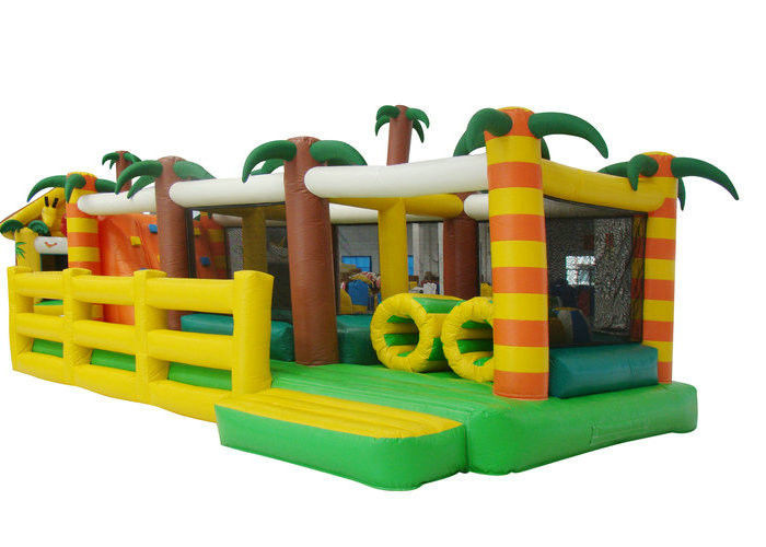 China Coconut Tree Inflatable Bouncy Obstacle Course , Outdoor Playground factory