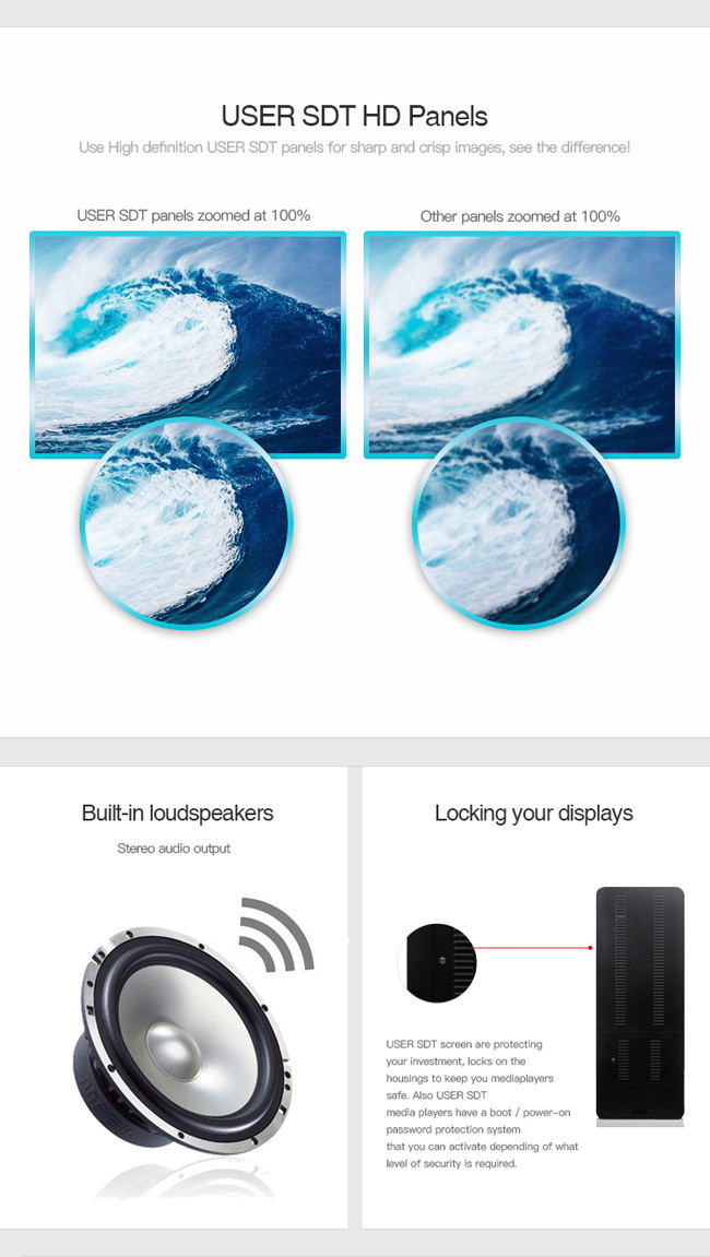UHD 55 Inch Outdoor Digital Signage 450cd/M2 Freestanding Digital Display