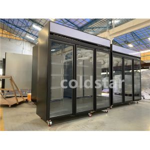 Front And Rear Open Beverage Cooler Upright Cooler Convenience Store Cold Drink