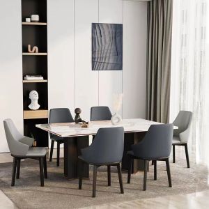 Elevate Edge Italian Style Dining Chairs Luxury Half Armrest