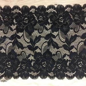 China 18cm 2017 New Fashion Lace Border Strench Lace Edge in Black/Ivory color factory