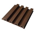 Crack Resistance Grille Cladding Wpc Fluted Wall Panels Wood Grain 177*21.5mm
