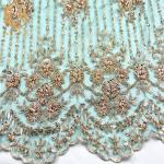 Fashion George Embroidery Lace Fabrics Green Mesh Handmade 20% Polyeter