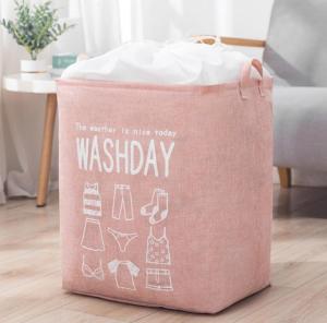China White Kids Baby Cotton Canvas Fabric Storage Bin Dirty Cloth Toys Collecting Basket Set Foldable Custom Laundry Bags factory